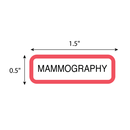 Nevs Position Labels - Mammography 1/2" x 1-1/2" White w/Red & Black XP-360